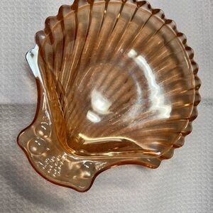 Vintage Marigold Carnival Glass Clamshell dish